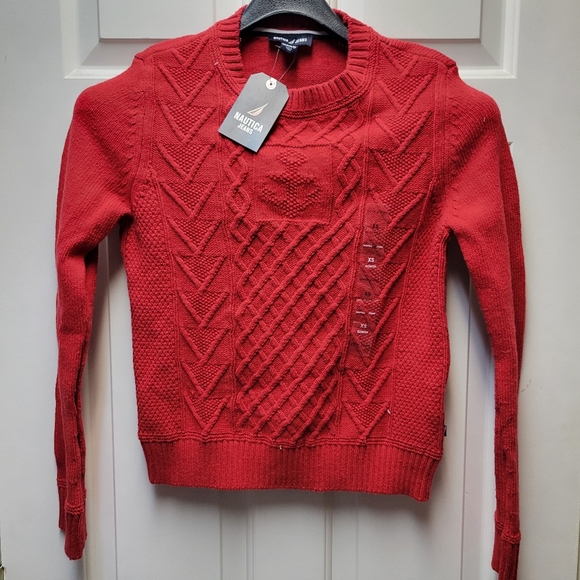 Nautica Sweaters - Nautica Women's Red Anchor Cable Knit Sweater Size XS NEW
